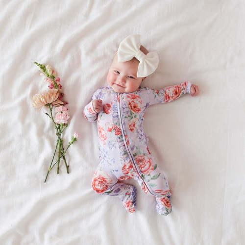 Joaquina Footie Ruffled Zippered One Piece