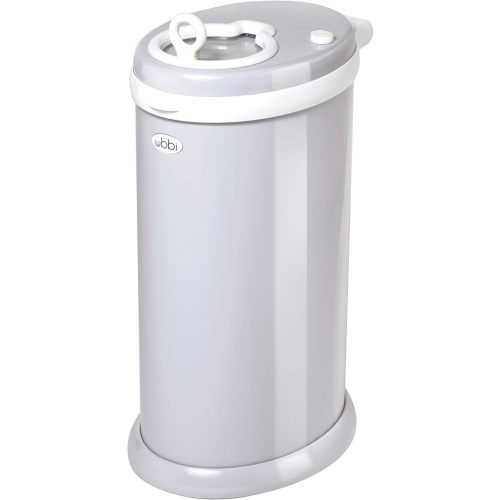 Ubbi Steel Diaper Pail, Odor Locking, No Special Bag Required, Award-Winning, Registry Must-Have, Gray