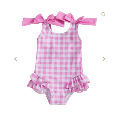 Gingham Bowknot Swimsuit
