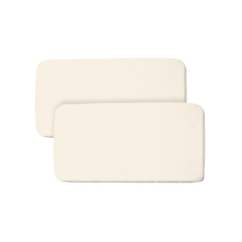 BreathableBaby All-in-One Fitted Sheet & Waterproof Cover, For 33" x 15" Bassinet Mattress (2-Pack), Ecru