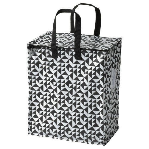 KNALLA Bag - black/white 15 ¾x9 ¾x18 ½ "/12 gallon