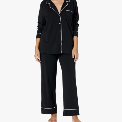 Amazon Essentials Women's Cotton Modal Long-Sleeve Shirt and Full-Length Bottom Pajama Set