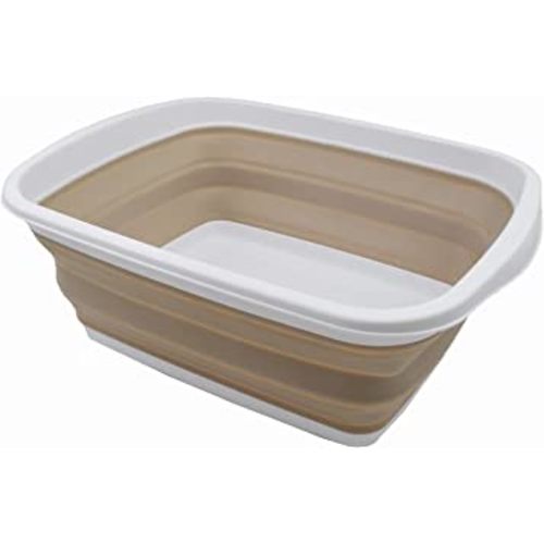 Collapsible Tub for Bottle Cleaning (White/Latte)