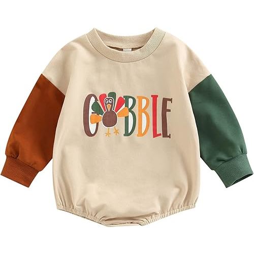 FYBITBO Newborn Halloween Outfit Girl Boy Spooky Season Romper Bubble Sweatshirt Bodysuit Fall Halloween Baby Clothes