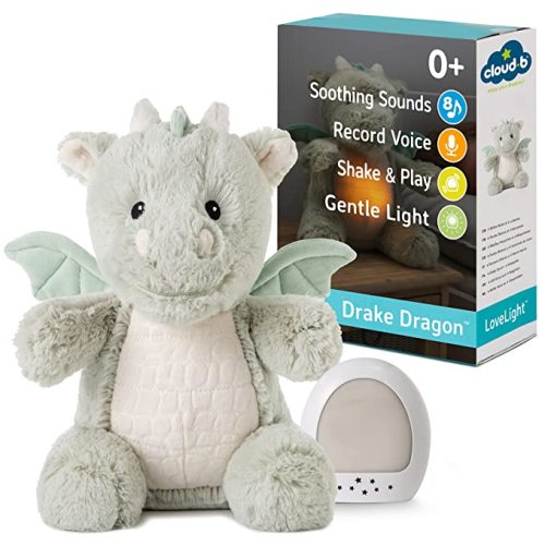 Amazon.com: Cloud b Sound Machine with White Noise Soothing Sounds | Cuddly Stuffed Animal & Nomadic Nightlight | Record Parent Voice | Adjustable Settings & Auto-Shutoff | LoveLight™ Buddies - Drake The Dragon™ : Health & Household