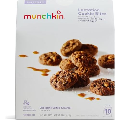 Munchkin Milkmakers Lactation Cookie Bites, Chocolate Salted Caramel, 10 Ct