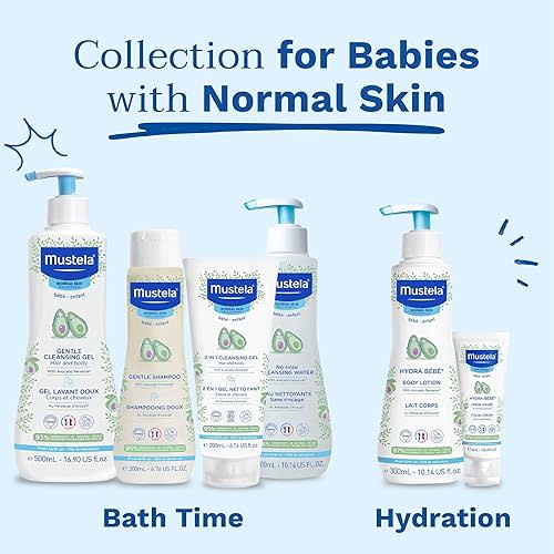 Mustela Newborn Arrival Gift Set - Baby Skincare & Bath Time Essentials - Natural & Plant Based - 5 Items Set