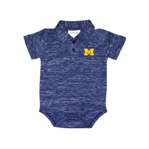 Michigan Wolverines BLUE Baby Space Dye Polo Romper - 10191024