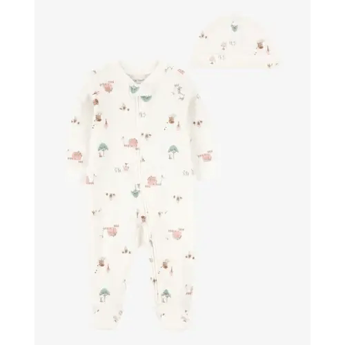 Baby 2-Piece Barn Print 2-Way Zip Sleep & Play & Headwrap Set - Carter's | Carter's