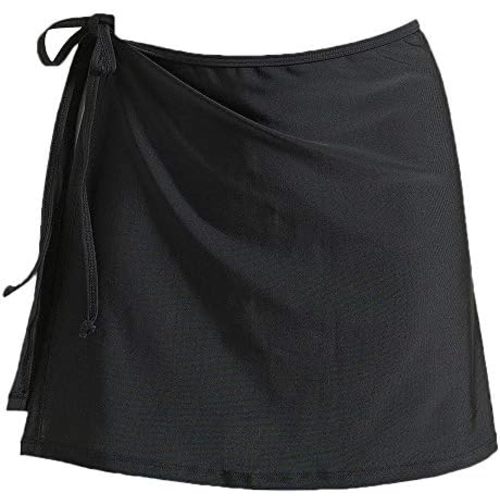 JadeRich Women's Overlapped Side Tie Wrap Skirt Beach Swimwear Tankini Bikini Cover-up (No Brief)