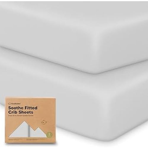KeaBabies 2-Pack Organic Crib Sheets for Boys, Girls - 52x28 Fitted Crib Mattress Sheet Neutral, Breathable Jersey Cotton Cover for Baby Bed, Toddler Mattress, Soft & Cute Prints (French Gray)