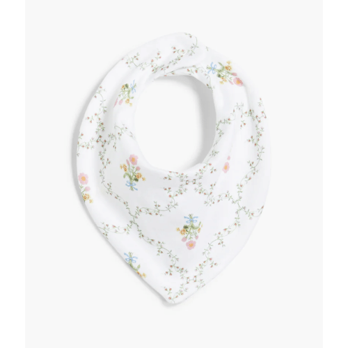 The Bandana Bib - White Cisco Trellis