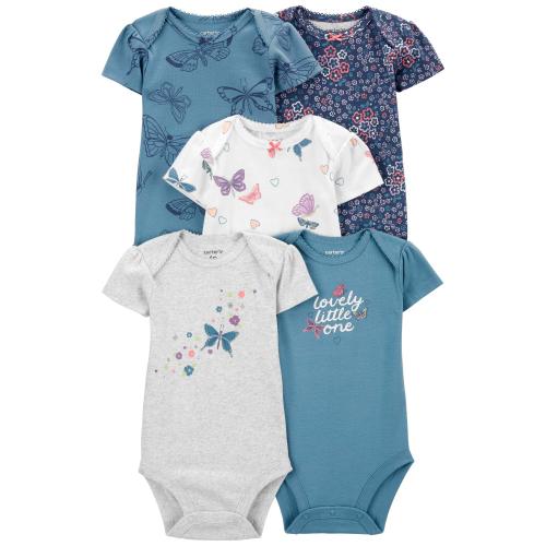 Baby 5-Pack Short-Sleeve Bodysuits - NB - Style,Multi