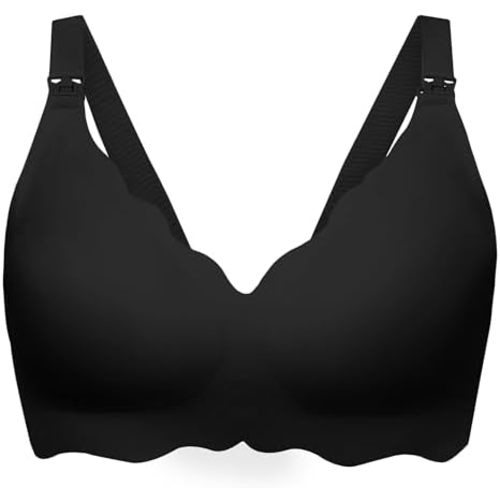 Angelhood Nursing Bras for Breastfeeding Ultra Comfort Seamless Maternity Bra Wireless Pregnancy Bralette with Bra Extender