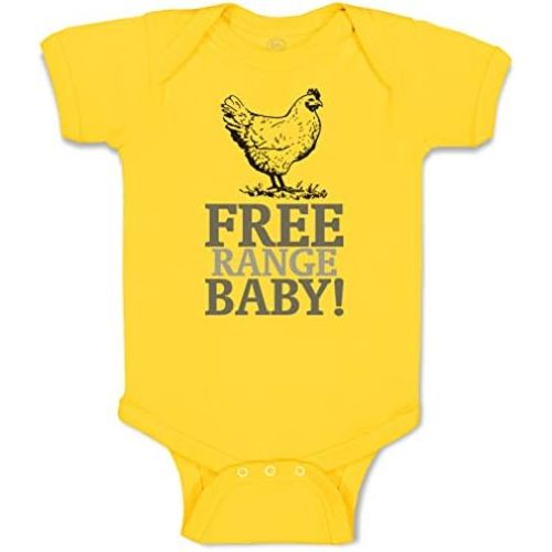 Custom Baby Bodysuit Free Range Baby! Chicken Farm Cotton Boy & Girl Clothes