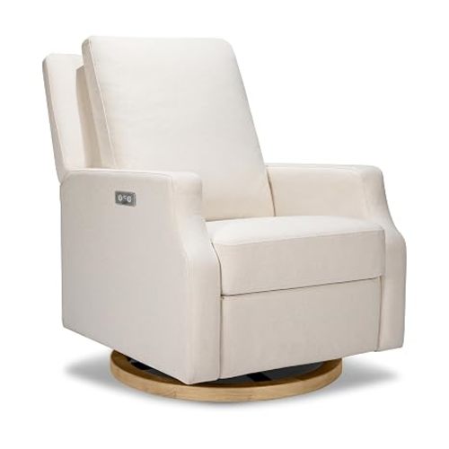 Namesake Crewe Glider Recliner Nursery Chair - GREENGUARD Gold & Certi-PUR US Certified Rocker Recliner - Glider Rocking Chair for Nursery & Living Room - Electronic, 270° Swivel, Performance Cream