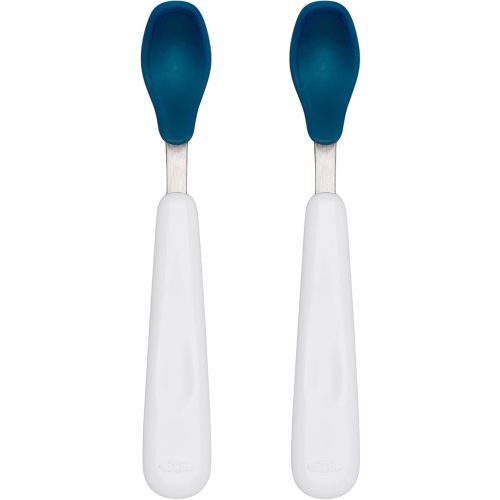 OXO Tot Feeding Spoon Set with Soft Silicone, Navy , 2 Count (Pack of 1)
