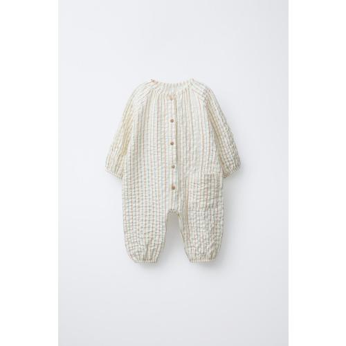 STRIPED ROMPER - Ecru | ZARA United States