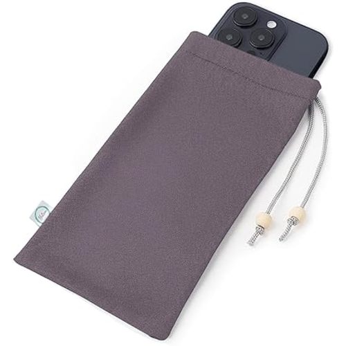 Halsa EMF Shield Sleeve for Cell Phone - Signal Blocking Anti-EMP Pouch - Smartphone Protection Case Against Radiation, EMF, 5G, RFID - Grey - 4x8 Inch Fits Most Phones