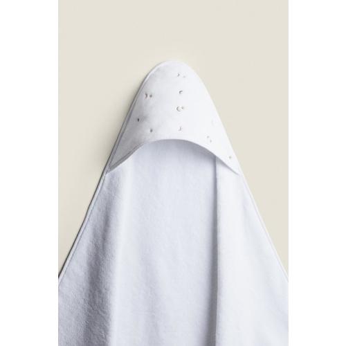 HOODED BABY TOWEL WITH STARS AND MOONS - Oyster-white | ZARA United States