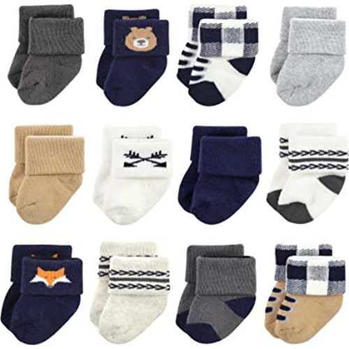 Hudson Baby Baby Girls' Cotton Rich Newborn and Terry Socks
