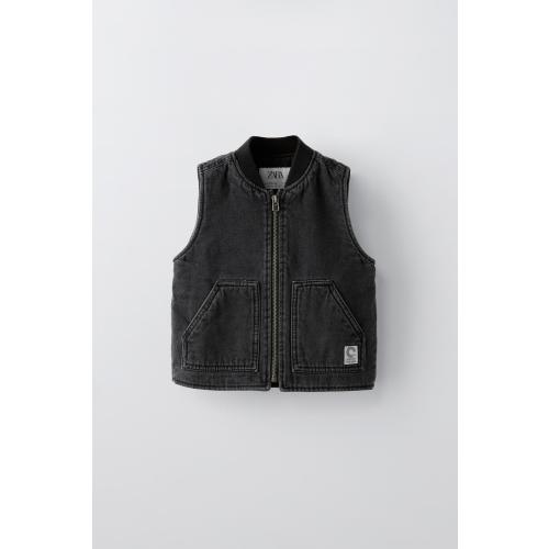 PADDED DENIM VEST - Black | ZARA United States