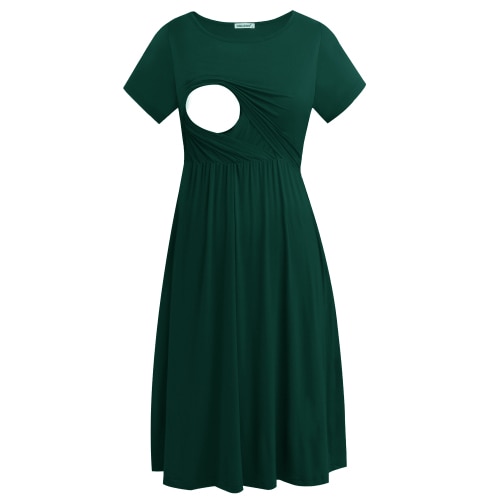 Smallshow Women's Short Sleeve Maternity Nursing Dresses for Breastfeeding