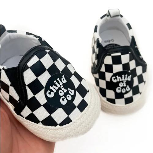 Child of God Checkered Baby Shoe