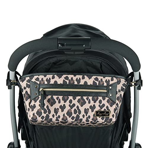 Itzy Ritzy Adjustable Stroller Caddy / Organizer - Stroller Organizer Bag Featuring Front Zippered Pocket, 2 Built-In Interior Pockets & Adjustable Straps to Fit Nearly Any Stroller (Leopard)