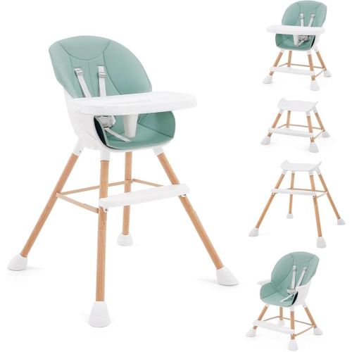 Baby High Chair, 5 in 1 High Chairs for Babies and Toddlers, Lightweight Portable High Chair with Removable Tray Cup Holder, Toddler Booster Seat for Dining Chair, Easy to Clean