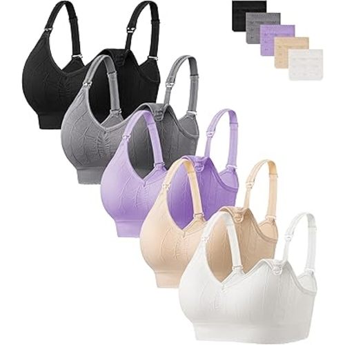 HBselect Nursing Bras for Breastfeeding Maternity Bra Women Seamless Pregnancy Wireless Sleep Bralette with Extra Extenders