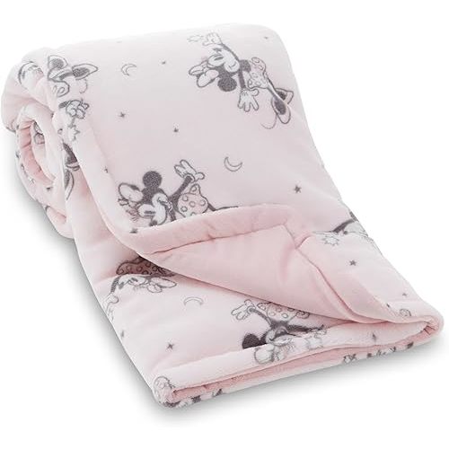 Disney Mickey Mouse, Minnie Mouse, Winnie The Pooh, Lilo and Stitch 2-Ply Infant Blanket - Soft Fleece with Polyfill - Cozy and Warm Baby Blanket for Baby Boys and Girls, 30x40 Inches