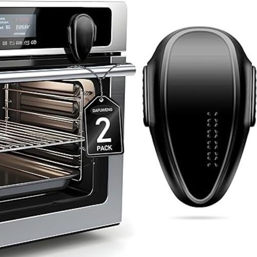 Oven Lock Child Safety (2 Pack), Cabinet Locks Baby Proofing, Baby and Child Proof Locks for Drawer Stove Oven Door, Upgrade Heat-Resistant Material, Easy to Install, No Toolf Need - Black