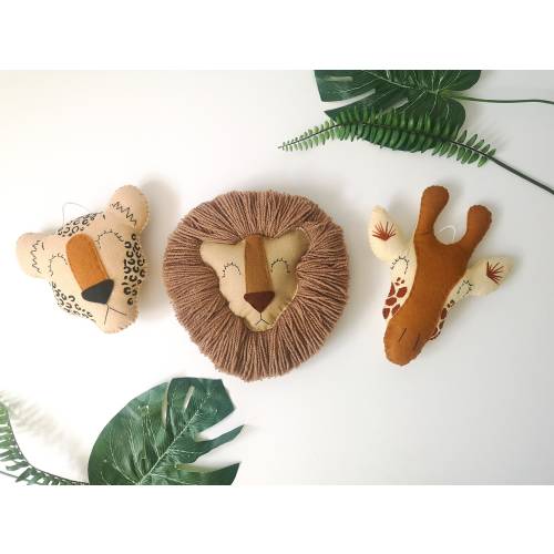 Lion wall hanging, lion head decor, safari nursery decor, jungle theme bedroom, giraffe nursery decor, baby shower gift, playroom.