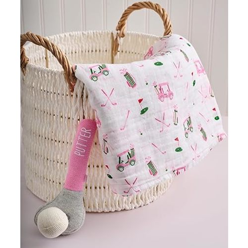 Mud Pie Children's Girl Golf Swaddle and Rattle
