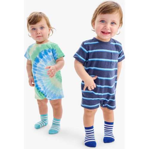 Baby Pocket Shortie In Tie-Dye, Cool Tie Dye Spiral - Primary | Maisonette