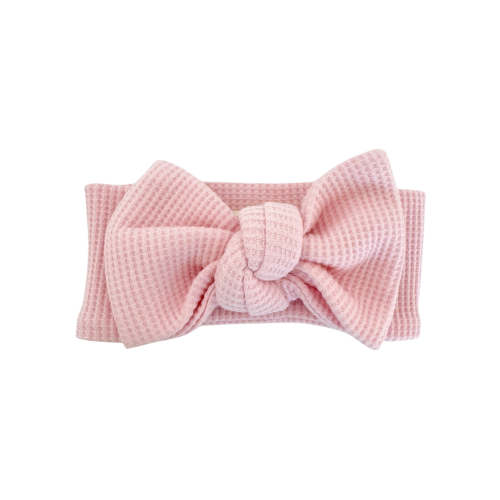 Organic Waffle Knot Bow, Blush