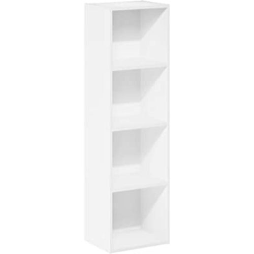 Furinno Luder Bookcase / Book / Storage, 4-Tier Cube,White