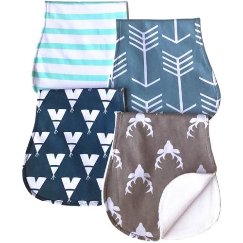 Baby Burp Cloths Baby Burp Set Curved Absorbent and Soft Valuable 4 Pack
