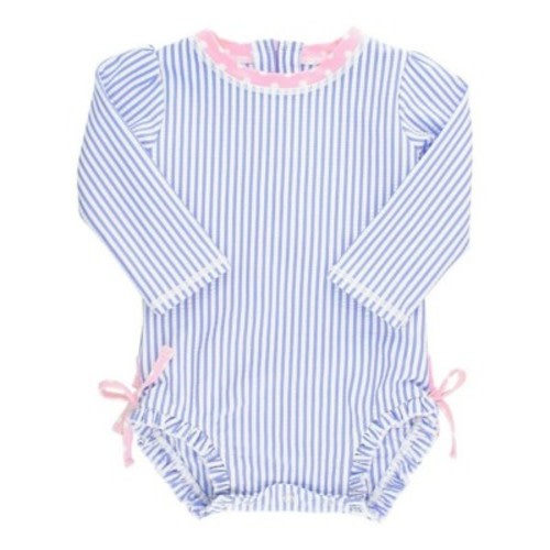 Baby Girls' RuffleButts Long Sleeve Rash Guard One Piece Swimsuit