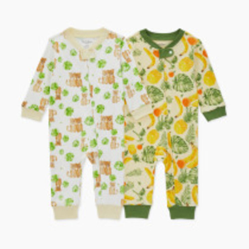 Burt's Bees Baby Organic Cotton Footless Sleep & Play PJs (2 Pack) - Cheetah Cub 2 Pk, 0-3 Months