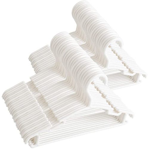 Baby Hangers 100Pcs Kids Hangers Baby Hangers Plastic Small Hangers Children Hangers Child Hangers Toddler Hangers White - 100pack