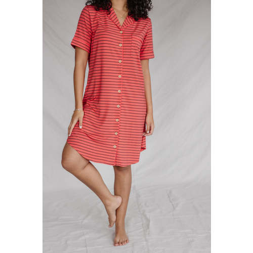 DREAM DRESS | Hibiscus/Brick Stripe