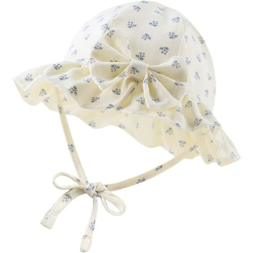 Bow Baby Girls Summer Hat Flower Toddler Girls Sun Hat Cotton Breathable Infant Hat