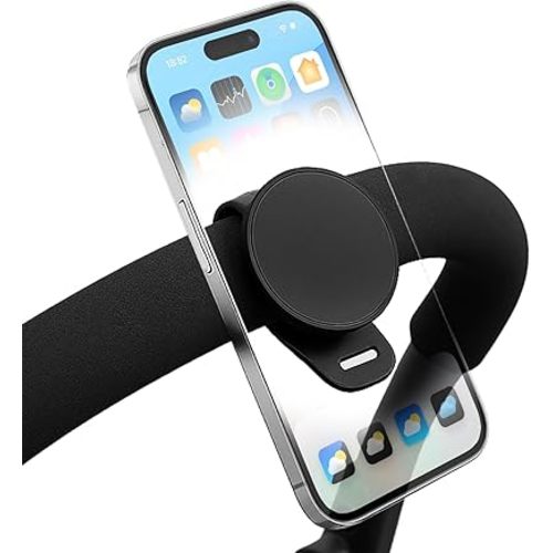 Stroller Phone Holder Universal Phone Holder for Stroller Strong magnetic phone holder with adjustable strap, stable and safe, compatible with fitness equipment, strollers, shopping carts, Black