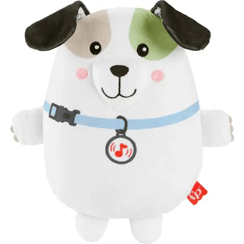 Fisher-Price Baby Toy Calming Vibes Puppy Soother Plush Portable Sound Machine with Vibrations for Newborns 0+ Months