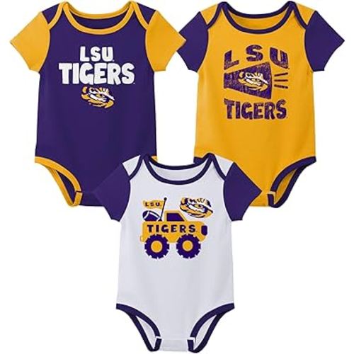 Outerstuff NCAA Teams Newborn Baby and Infant Short Sleeve Bodysuit Variety 3-Pack (0-18m)