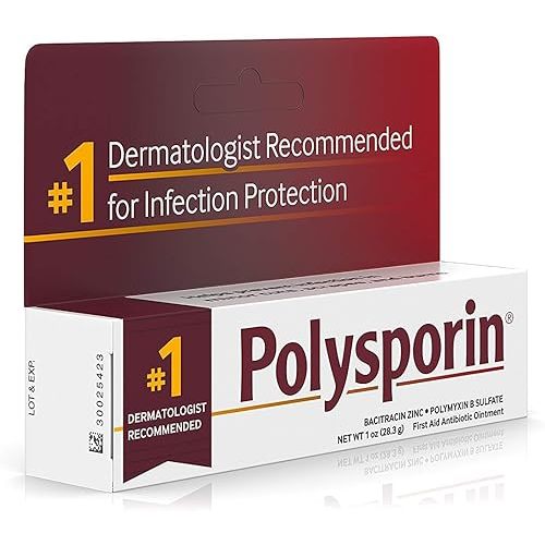 Polysporin 045350 First Aid Antibiotic Ointment without Neomycin, Travel Size, 1 Oz Tube