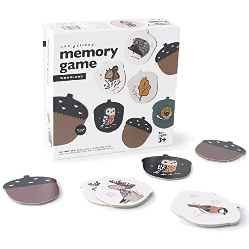 Wee Gallery Memory Game - Woodland Animals and Plants - Brain Building Matching Activity - Animal Recognition, Motor Skills, Creative Play, and Problem Solving for Children