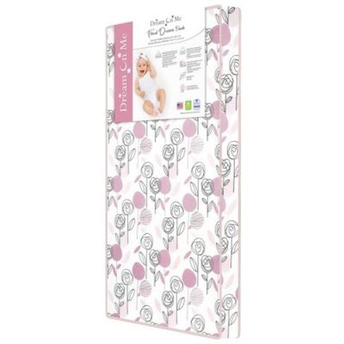 Dream On Me Floral Dreams Firm Fiber Standard Baby Crib Mattress In Teal, Greenguard Gold And Jpma Certified